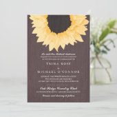 Rustikale Sonnenblume-Pracht Wedding | Einladung (Stehend Vorderseite)