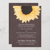 Rustikale Sonnenblume-Pracht Wedding | Einladung (Vorne/Hinten)