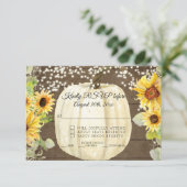 Rustikale Sonnenblume Pumpkin Twinkle Light UAWG RSVP Karte (Stehend Vorderseite)