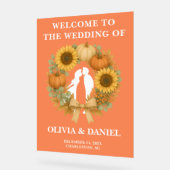 Rustikale Sonnenblume Pumpkin Wreath Hochzeit im H Acrylschild (Winkel)