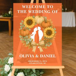 Rustikale Sonnenblume Pumpkin Wreath Hochzeit im H Acrylschild