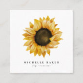 Rustikale Sonnenblume Quadratische Visitenkarte (Vorderseite)