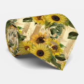 Rustikale Sonnenblume Retro-Krawatte Krawatte (Gerollt)