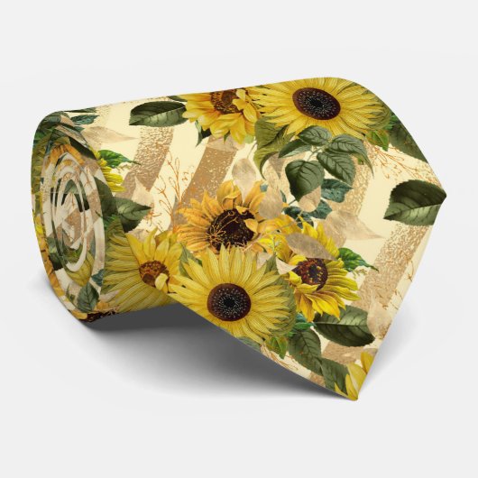 Rustikale Sonnenblume Retro-Krawatte Krawatte (Gerollt)
