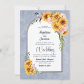 Rustikale Sonnenblume Rosenstraße Hochzeit Einladung (Vorderseite)
