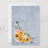 Rustikale Sonnenblume Rosenstraße Hochzeit Save The Date (Rückseite)