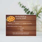 Rustikale Sonnenblume RSVP Karte (Stehend Vorderseite)