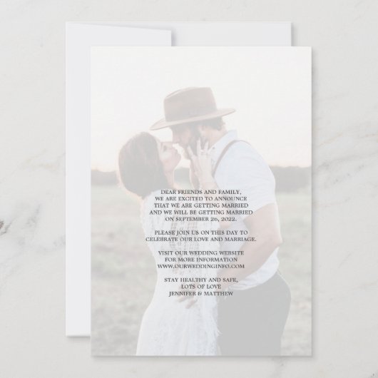 Rustikale Sonnenblume Save the Date Ankündigung (Rückseite)