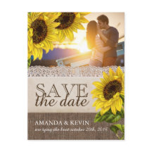 Rustikale Sonnenblume Save the Date