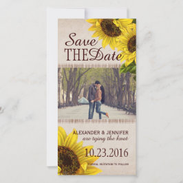 Rustikale Sonnenblume Save the Date Foto Cards