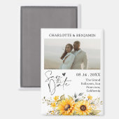 Rustikale Sonnenblume Save the Date Hochzeit Magnet (Vorderseite/Rückseite)