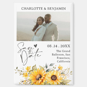 Rustikale Sonnenblume Save the Date Hochzeit Magnet