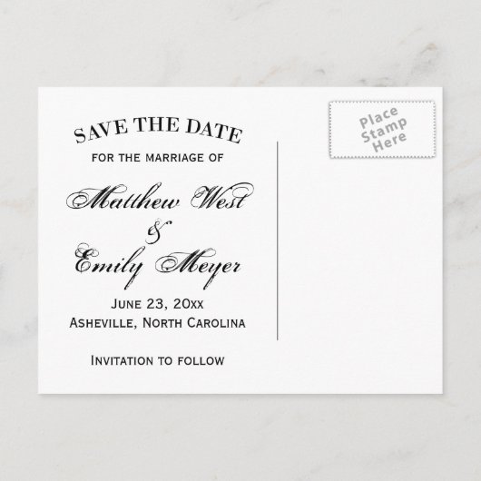 Rustikale Sonnenblume Save the Date Hochzeit Postk Ankündigungspostkarte (Rückseite)