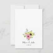 Rustikale Sonnenblume Save the Date Hochzeitkarte (Rückseite)