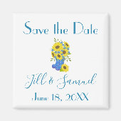 Rustikale Sonnenblume Save the Date Magnet (Vorne)