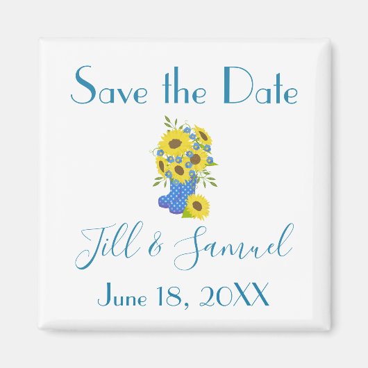 Rustikale Sonnenblume Save the Date Magnet (Vorne)
