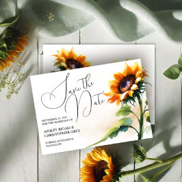 Rustikale Sonnenblume Save the Date Postkarte