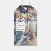 Rustikale Sonnenblume Schmetterling Ephemere Geschenkanhänger (Vorderseite)