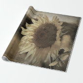 Rustikale Sonnenblume Schmetterling Ephemere Geschenkpapier (Ungerollt)