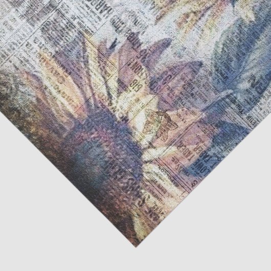 Rustikale Sonnenblume Schmetterling Ephemeride Dec Seidenpapier (Ausschnitt)