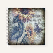 Rustikale Sonnenblume Schmetterling Ephemeride Rez Notizblock (Vorderseite)