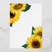 Rustikale Sonnenblume Schmetterling Kobalt Blau Ge Folieneinladung (Rückseite)