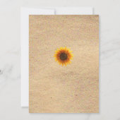 Rustikale Sonnenblume-Schnur-Hochzeits-Einladung Einladung (Rückseite)