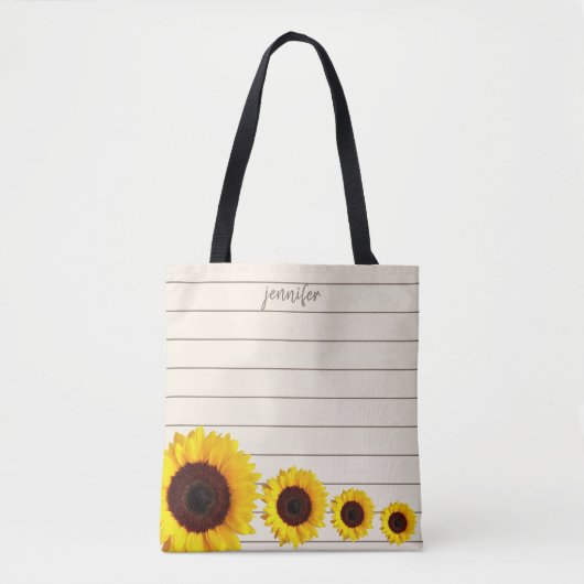 Rustikale Sonnenblume Schulterblume Tasche (Vorderseite)