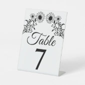 Rustikale Sonnenblume Schwarz-weiße Blumenzwiebeln Sockelschild (Vorderseite)