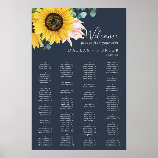 Rustikale Sonnenblume | Seekarte für Segel Poster (Vorne)