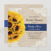 Rustikale Sonnenblume-Spitze u. Einladung (Vorne/Hinten)