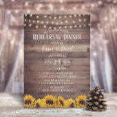 Rustikale Sonnenblume & Strandlicht Probe Abendess Einladung