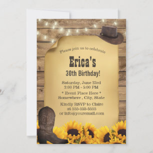 Rustikale Sonnenblume Streichelleuchter Cowgirl Ge Einladung