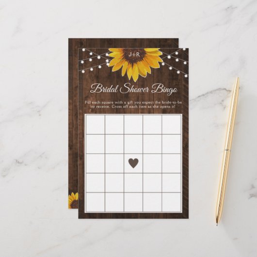 Rustikale Sonnenblume String Lights Brautparty Bin (Vorderseite/Rückseite Beispiel)