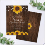 Rustikale Sonnenblume Sweet 16 Birthday String Lig Einladung<br><div class="desc">Dieses Design besticht durch hübsch gestrichene, wasserfarbene Sonnenblumen auf einem rustikalen Holzfußboden, der mit Lichtern aus Streichholz angereichert ist. Klicken Sie auf die Schaltfläche Anpassen, um den Text zu verändern oder die Grafik zu verschieben! Variationen dieses Designs sowie der Koordinationsprodukte sind in unserem Shop, zazzle.com/doodlelulu*, erhältlich. Kontaktieren Sie uns, wenn...</div>