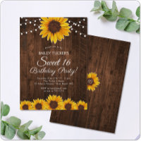 Rustikale Sonnenblume Sweet 16 Birthday String Lig