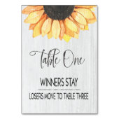 Rustikale Sonnenblume Tabelle 1 Bunco Tischnummer (Rückseite)