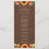 Rustikale Sonnenblume Terracotta Rose Boho Wedding Programm (Rückseite)