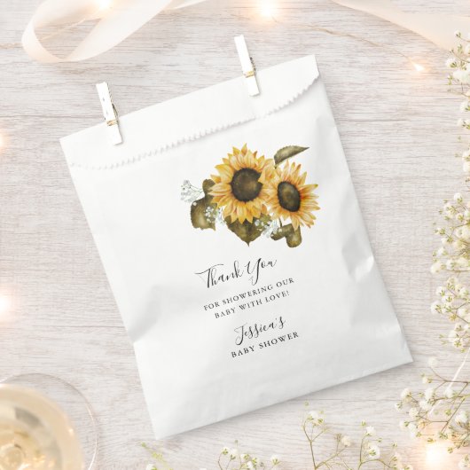 Rustikale Sonnenblume Thema Kinderdusche Geschenktütchen (Ausgeschnitten)