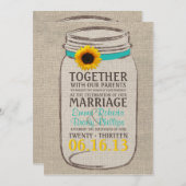 Rustikale Sonnenblume-u. Einladung (Vorne/Hinten)