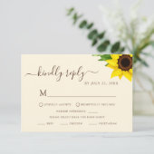 Rustikale Sonnenblume UAWG Diätkarte RSVP Karte (Stehend Vorderseite)