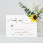 Rustikale Sonnenblume UAWG Diätkarte RSVP Karte (Stehend Vorderseite)