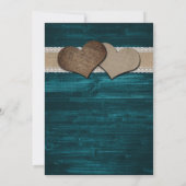 Rustikale Sonnenblume und Aquamarine Einladungen f (Rückseite)