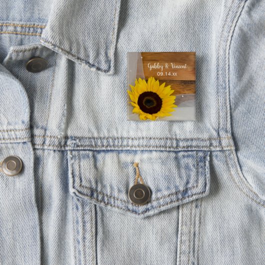 Rustikale Sonnenblume und Bridal Veil Country Wedd Button (Beispiel)
