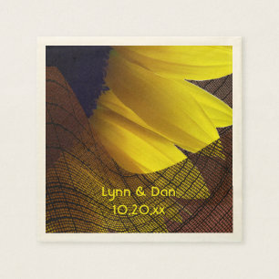 Rustikale Sonnenblume und Burlap Custom Wedding Serviette
