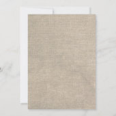 Rustikale Sonnenblume und Burlap Hochzeit Einladun Einladung (Rückseite)