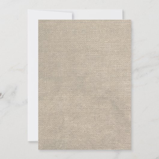 Rustikale Sonnenblume und Burlap Hochzeit Einladun Einladung (Rückseite)