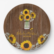 Rustikale Sonnenblume und Mason Jar Wedding Paper