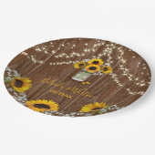 Rustikale Sonnenblume und Mason Jar Wedding Pappteller (Schrägansicht)