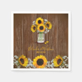 Rustikale Sonnenblume und Mason Jar Wedding Serviette (Vorderseite)